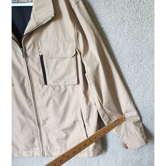 Michael Kors Travel Engineered Beige Zip Up Jacket Men's Size Large Polyester - Picture 12 of 16